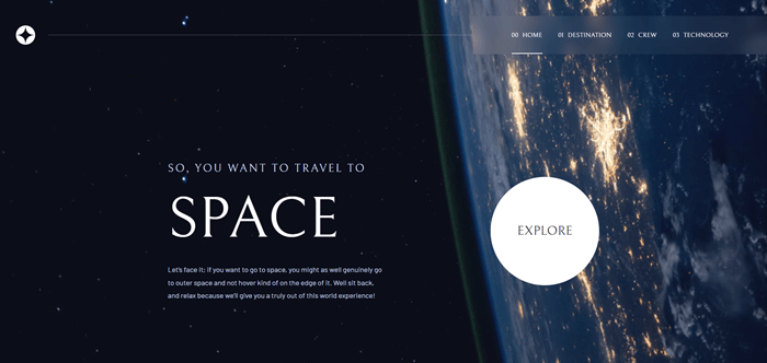 Space Tourism V1 - Frontend Mentor Challenge